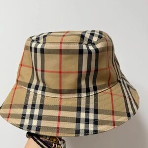 Burberry Tan Plaid Bucket Hat